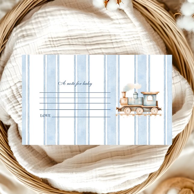Cartão De Informações Nota para Chá de fraldas do comboio com aquarela b (Criador carregado)