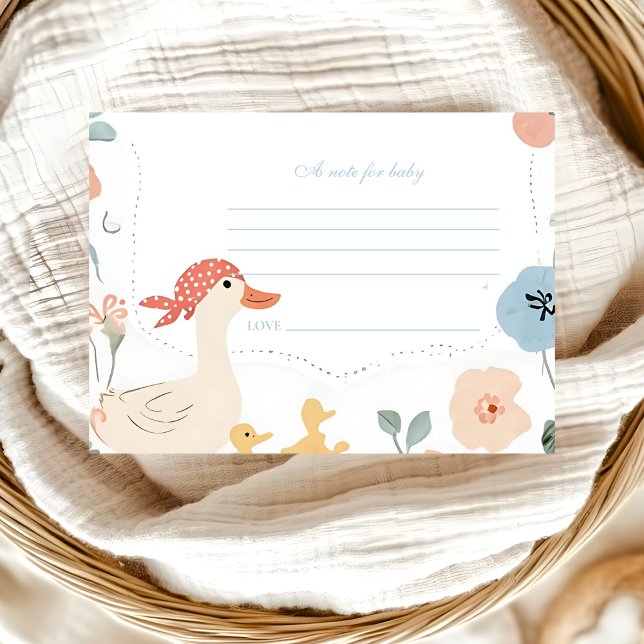 Cartão De Informações Nota para o Bebê do ganso Bobo Azul (Criador carregado)