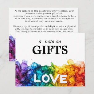 Cartão De Informações Nota 🌈 sobre GIFTS LGBTQ Pintados com Amor