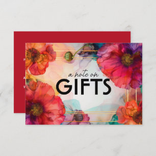 Cartão De Informações Nota sobre Presentes Escarlate Elegância Petal