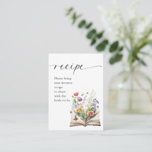 Cartão De Informações Novo Capítulo Livro Floral Chá de Noiva Receita