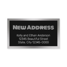 Novo Endereço Black Silver Moving Card