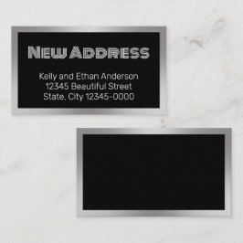 Cartão De Informações Novo Endereço Black Silver Moving Card