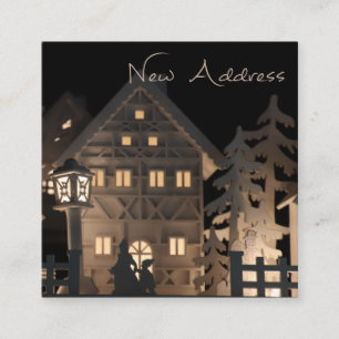Cartão De Informações Novo Endereço Iluminado Casas de Natal