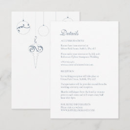 Cartão De Informações Nozes de Natal Balas Azul de inverno