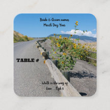 Número da mesa com flor de estrada oeste country c