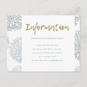 CARTÃO DE INFORMAÇÕES NÚMEROS DE INFORMAÇÕES DO PADRÃO FLORAL DE DAH