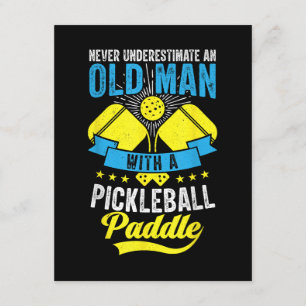 Cartão De Informações Nunca Subestime um Homem Velho com um Pickleball