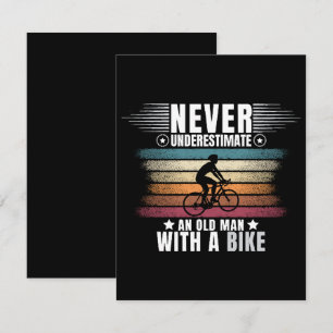 Cartão De Informações Nunca Subestime um Homem Velho numa Bicicleta
