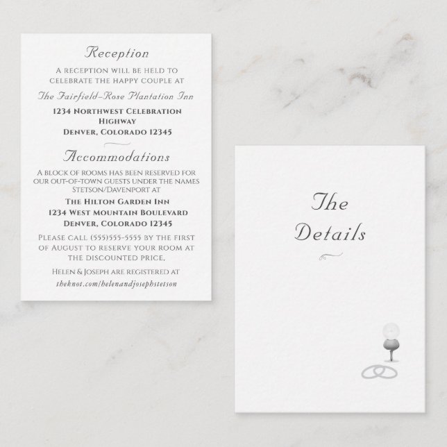 Cartão De Informações Nuptial Grace Catholic Wedding  (Frente/Verso)