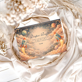 Cartão De Informações Nuvens de Foguete Espacial Sorteio de Fraldas