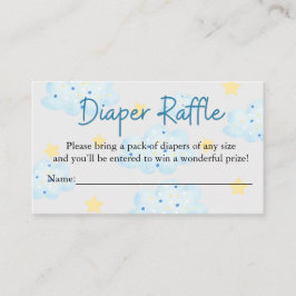Cartão De Informações Nuvens e Estrelas para Cima e Longe Fralda Raffle