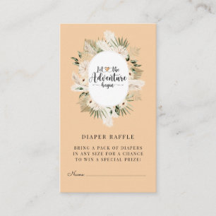 Cartão De Informações O Adventure inicia o Chá de fraldas Boho Apricot P