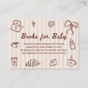 Cartão De Informações O Bebê está Preparando Café Livros de Chuvinha de 