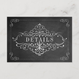 Cartão De Informações O Casamento de Quadro Negro Ornamentado - Detalhe