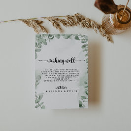 Cartão De Informações O Clássico Casamento de Foliage Eucalyptus Wishing