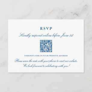 Cartão De Informações O Código QR de RSVP Online do Casamento Bohlin