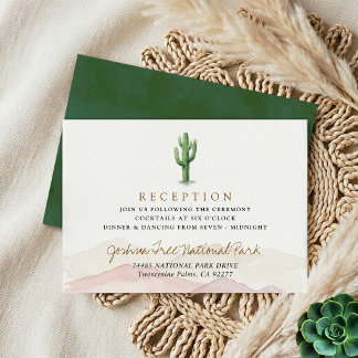 Cartão De Informações O Conjunto de Casamento Watercolor Desert Range -