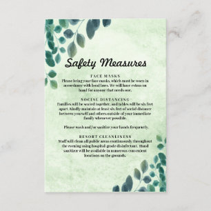 Cartão De Informações O Eucalyptus Da Aquarela Deixa Medidas De Seguran