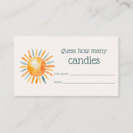 Cartão De Informações O Jogo Adivinhando Vem o Chá de fraldas do Filho