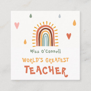 Cartão De Informações O maior professor do mundo doado a Boho Rainbow