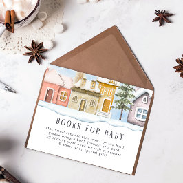 Cartão De Informações O Natal do inverno leva um Chá de fraldas na vila