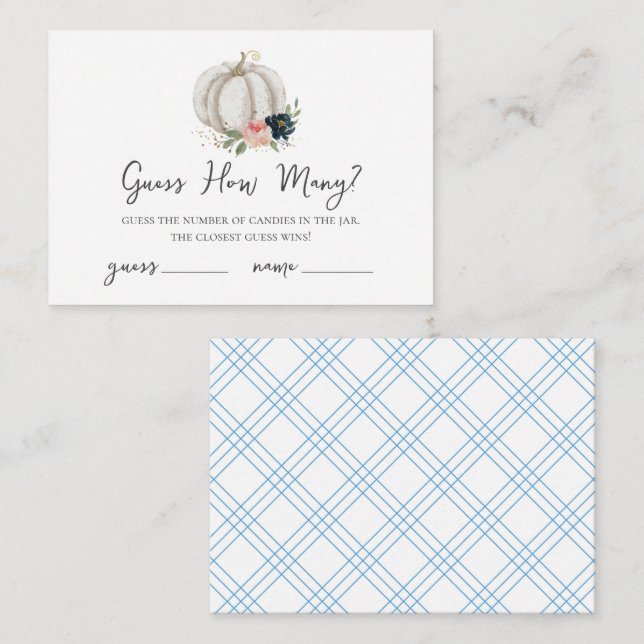 Cartão De Informações O Pequeno Pumpkin Está A Caminho Adivinhem Quantos (Frente/Verso)