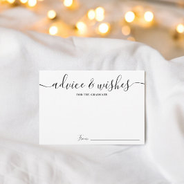 Cartão De Informações O simples guião preto branco deseja formatura