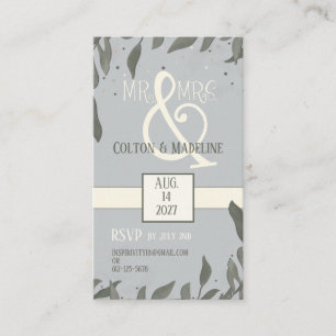 Cartão De Informações O Sr. e a Sra. Simple deixam a inspirividade moder