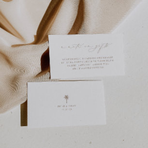 Cartão De Informações OASIS Beach Casando Uma Nota Sobre Presentes