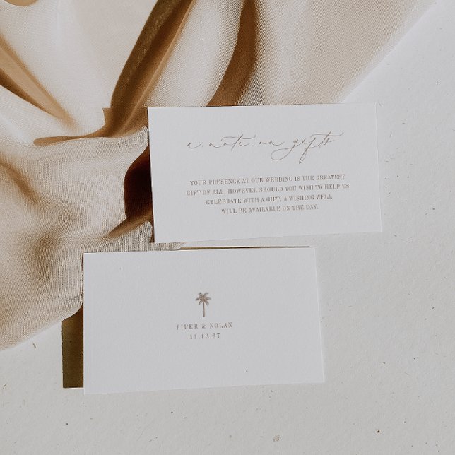 Cartão De Informações OASIS Beach Casando Uma Nota Sobre Presentes (Criador carregado)