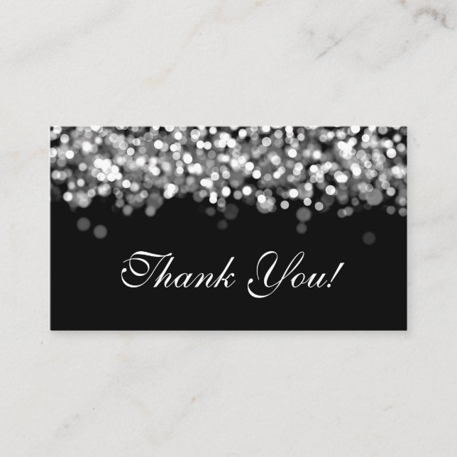 Cartão De Informações Obrigado A Inserir Luzes De Prata (Frente)