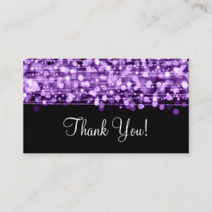 Cartão De Informações Obrigado A Inserir Peças De Festa Roxo