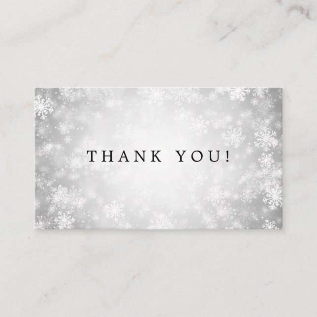 Cartão De Informações Obrigado A Inserir Silver Winter Wonderland (Frente)