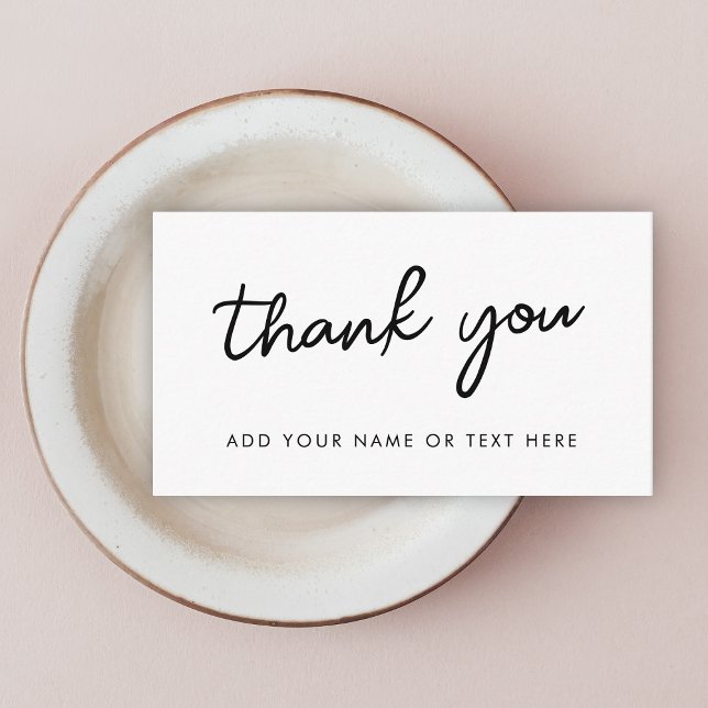 Cartão De Informações Obrigado A Placa De Gabinete | Branco mínimo (Criador carregado)