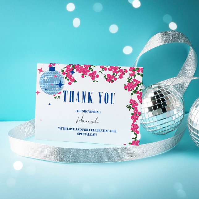 Cartão De Informações Obrigado chá de panela grego Bougainvillea (Criador carregado)