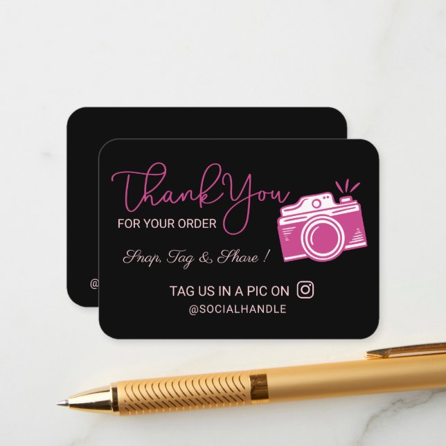 Cartão De Informações Obrigado Encaixar, Etiquetar e Compartilhar Câmera (Frente/Verso In Situ)