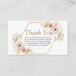 Cartão De Informações Obrigado floral de eucalipto cor-de-rosa, cor-de-r