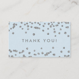 Cartão De Informações Obrigado Inserir Confetes Brilhantes Gelo Azul