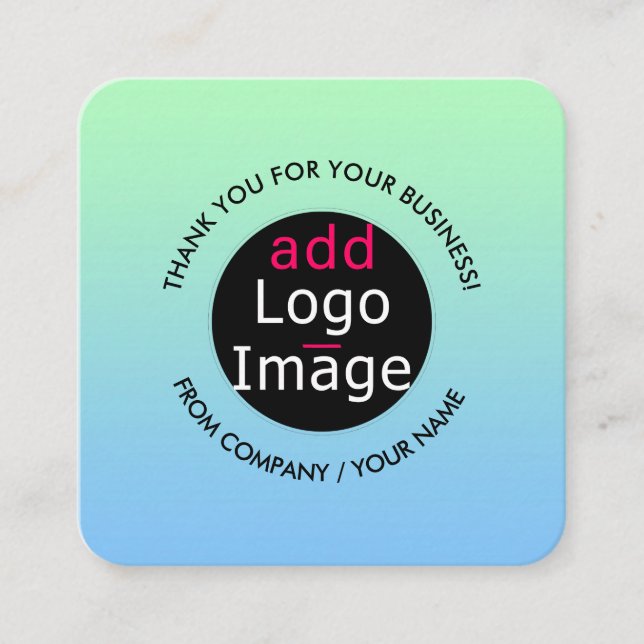 Cartão De Informações Obrigado Profissional Elegante Gradiente Personali (Frente)