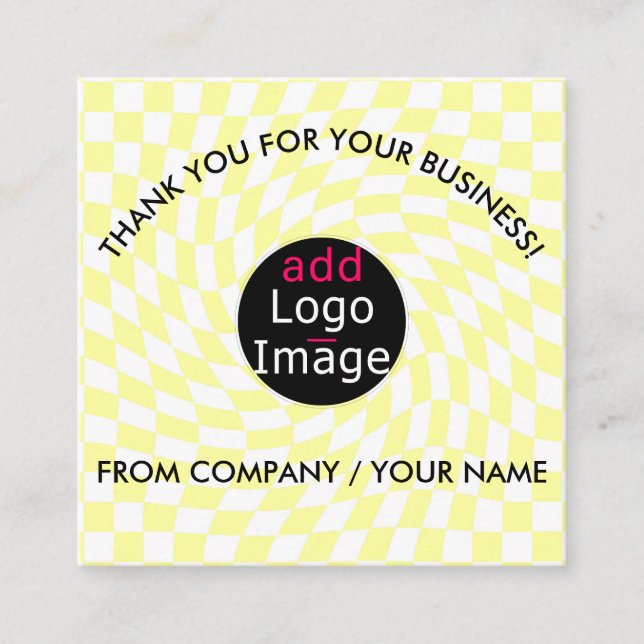 Cartão De Informações Obrigado Profissional Elegante Xadrez Personalizad (Frente)