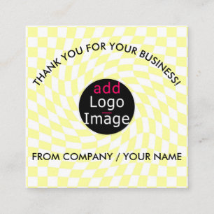 Cartão De Informações Obrigado Profissional Elegante Xadrez Personalizad