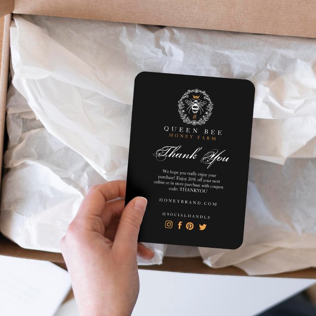 Cartão De Informações Obrigado, Rainha Dourada, Rainha Mel. (Criador carregado)