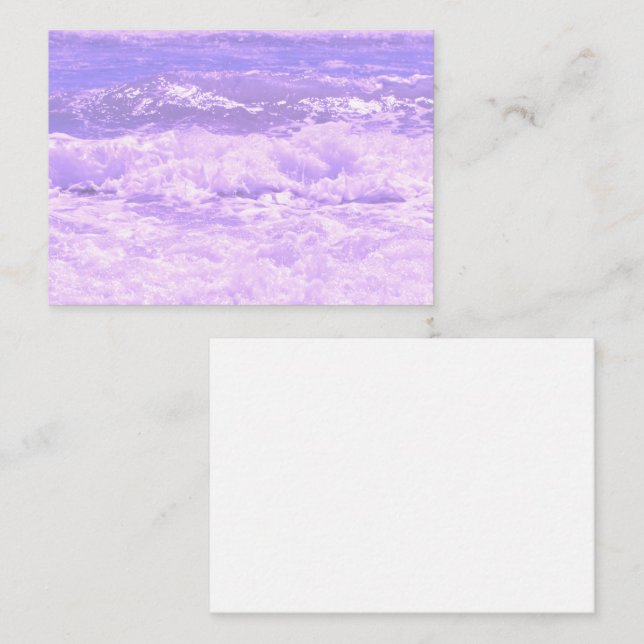 Cartão De Informações Ocean Sea Beach Purple Waves Water Foam (Frente/Verso)