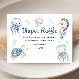 Cartão De Informações Ocean Under The Sea Baby Shower Boy Diaper Raffle