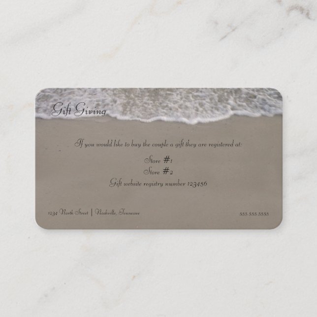 Cartão De Informações Oferta de Presente de Costela do Oceano (Frente)