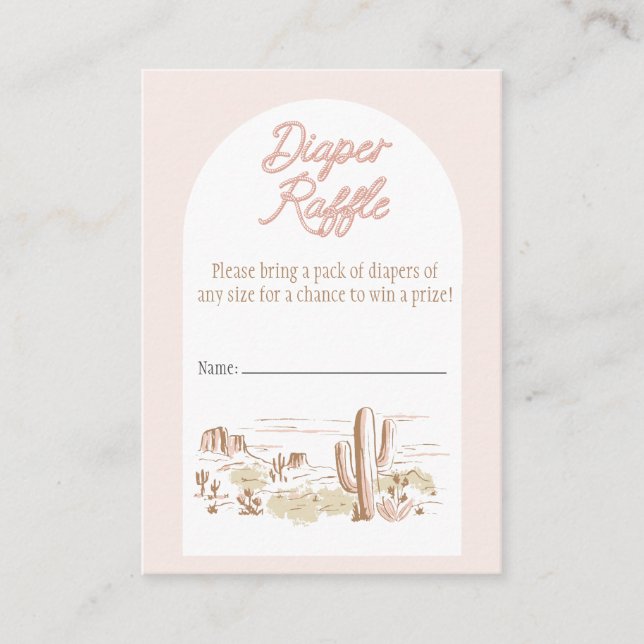 Cartão De Informações Oh Baby Cowgirl Diaper Raffle (Frente)