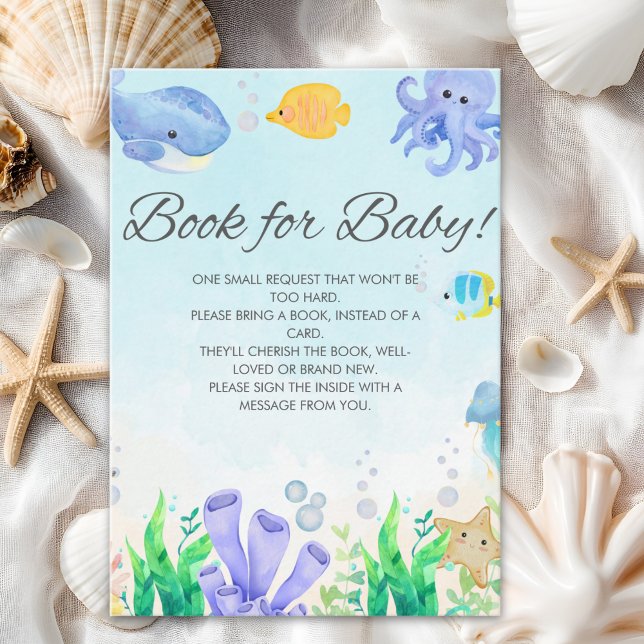 Cartão De Informações Oh Baby Under Sea Baby Shower (Criador carregado)