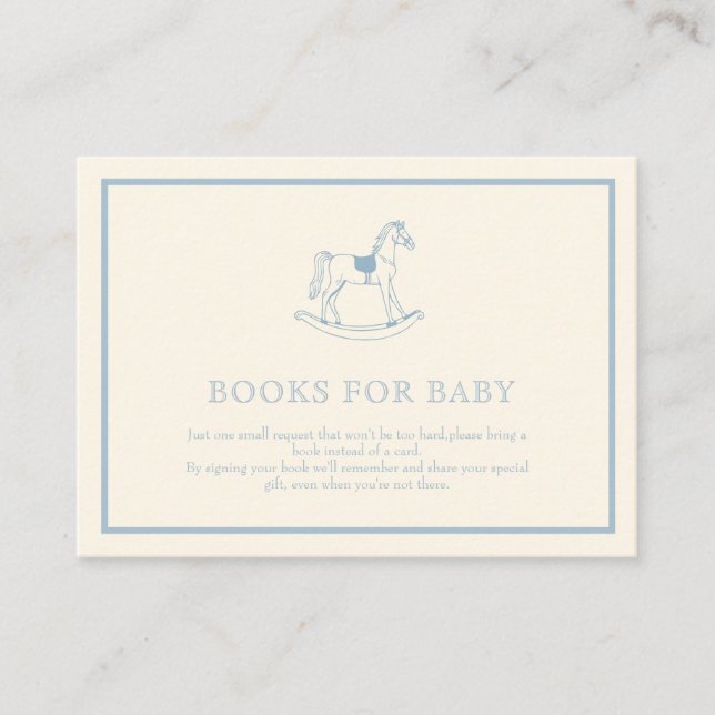 Cartão De Informações Oh boy Blue Ribbon Cute Elegant  Books for baby (Frente)