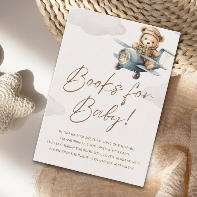 Cartão De Informações Oh Boy, Brown Bear Baby shower boy (Criador carregado)